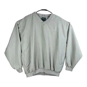 BOLLE Golf Windbreaker Pullover Mens LARGE Beige Khaki Waterproof Nylon V Neck